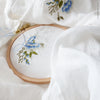 Blue Romantic Flowers - Stick and Stitch embroidery pattern