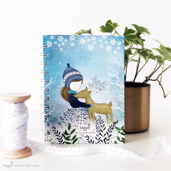 Spiral Mini Notebook - Golden Deer