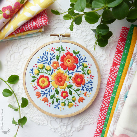 Colorful Flowers - 4" embroidery kit
