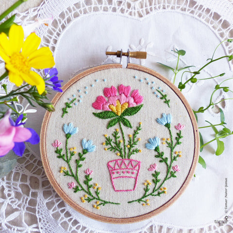 Flowerpot - 4" embroidery kit