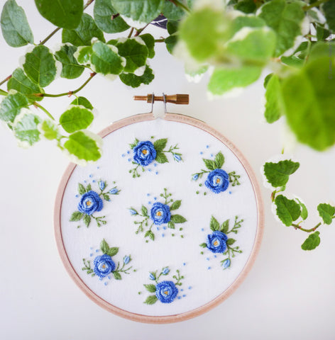 The Blue Flower - 4" embroidery kit