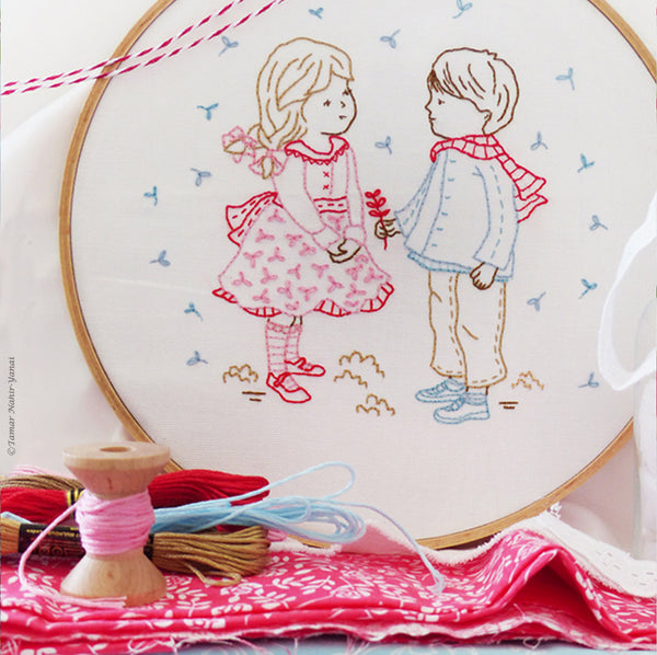 Winter Girl & Boy - 8" embroidery kit