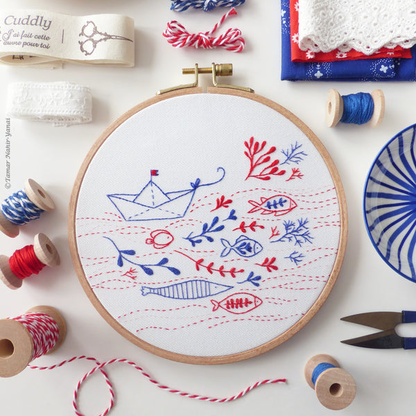Sailing Upstream - 6" embroidery kit