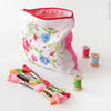 Blue & Pink Roses - 6" embroidery kit