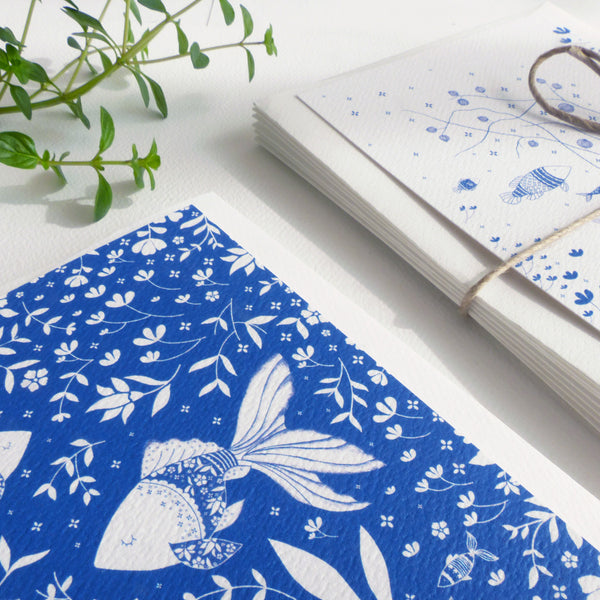 Blue series - Complete set of 6 cards