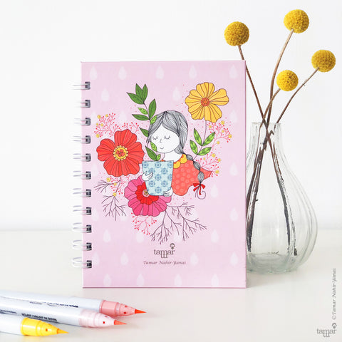 Spiral Mini Notebook - Garden Lady