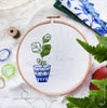 Blue & Green Houseplants - 6" embroidery kit