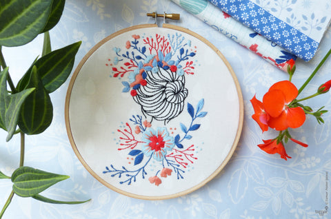 Flower Crown Lady - 6 embroidery kit – Tamar Nahir-Yanai