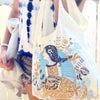Girl in Sky Blue Tote Bag