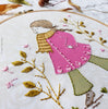 Girl in a pink coat - 6" embroidery kit