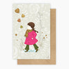 Girl in a pink coat Card