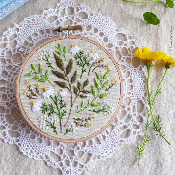 Green Leaves - 4" embroidery kit