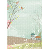 Houses and birds print wall art
