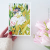 Lady Embroidery Card