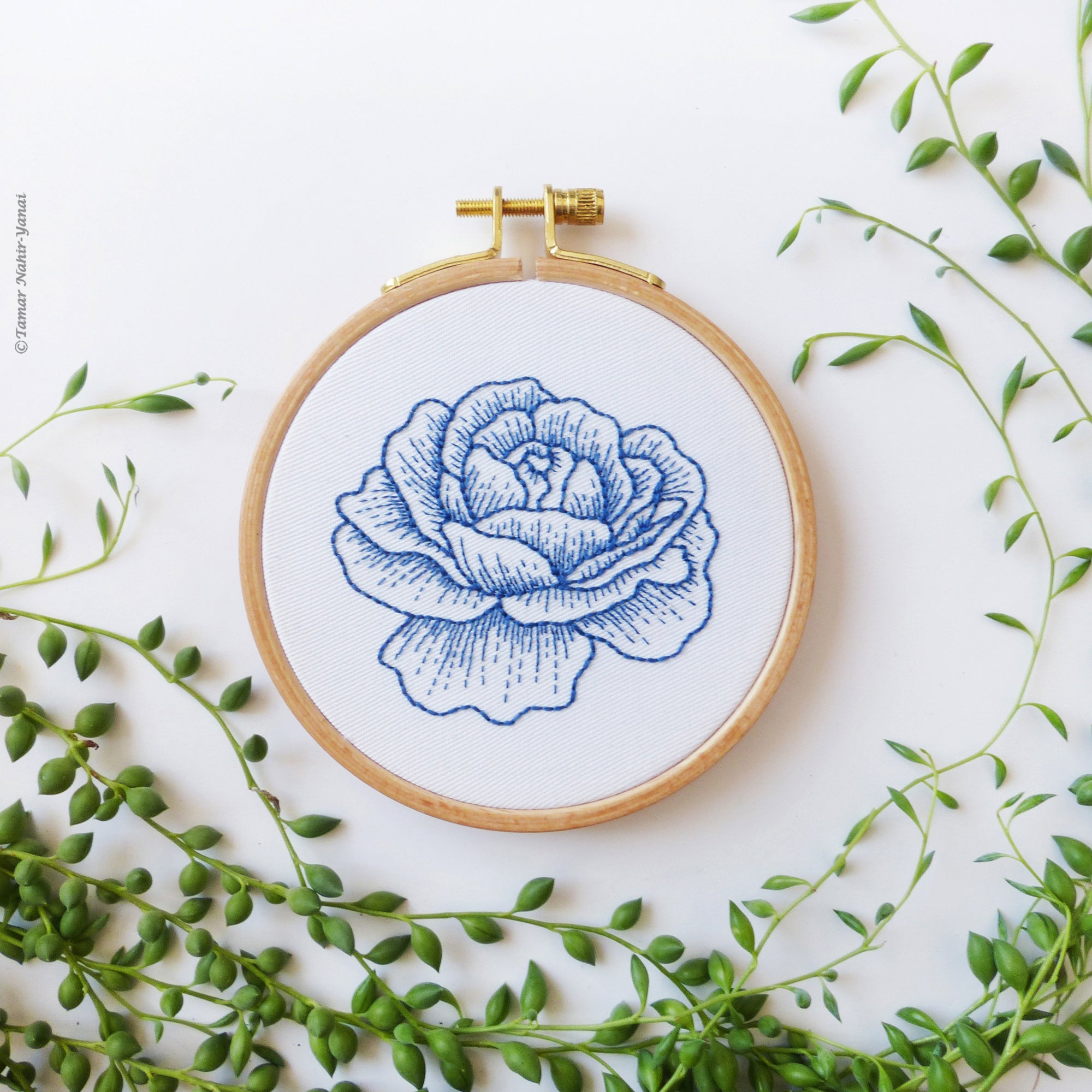 The Blue Rose - 4 embroidery kit – Tamar Nahir-Yanai