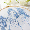 Blue Floral Lady - 6" embroidery kit