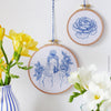 Blue Floral Lady - 6" embroidery kit