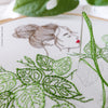 Monstera Monkey Lady - 6" embroidery kit