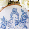 Blue Floral Lady - 6" embroidery kit