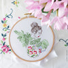 Monstera Monkey Lady - 6" embroidery kit