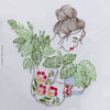 Monstera Monkey Lady - 6" embroidery kit
