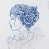 Blue Rose Lady - 6" embroidery kit