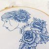 Blue Rose Lady - 6" embroidery kit