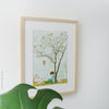 Tree and rabbit print wall art