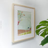 Houses and birds print wall art