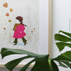 Girl in a Pink Coat print wall art