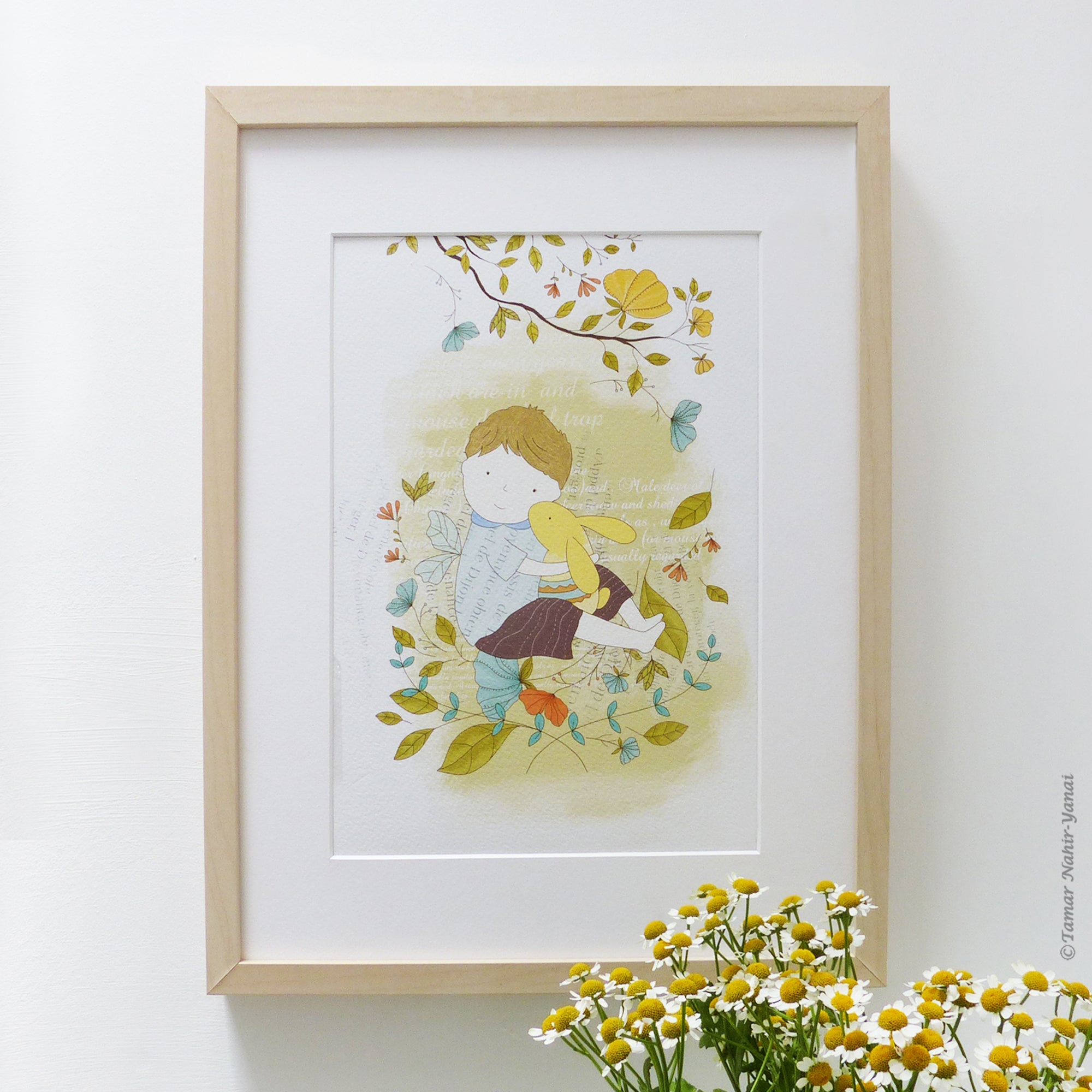 Yellow Bunny print wall art – Tamar Nahir-Yanai