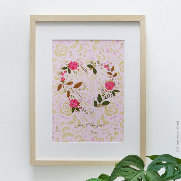 Flower Heart print wall art