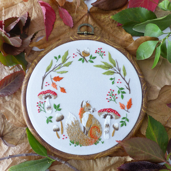 Autumn Fox - 6" embroidery kit