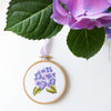 Mini Purple Hortensia - 4" embroidery kit