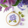 Mini Purple Hortensia - 4" embroidery kit