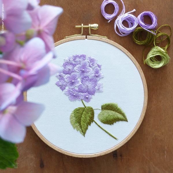 Purple Hortensia - 6" embroidery kit