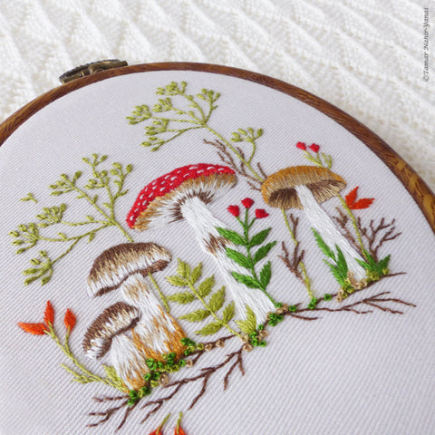 Mushroom - 4 inch Embroidery Hoop