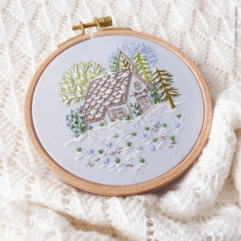 Mini DIY Bead Embroidery Kit winter House Size: 5.95.9 1515 сm