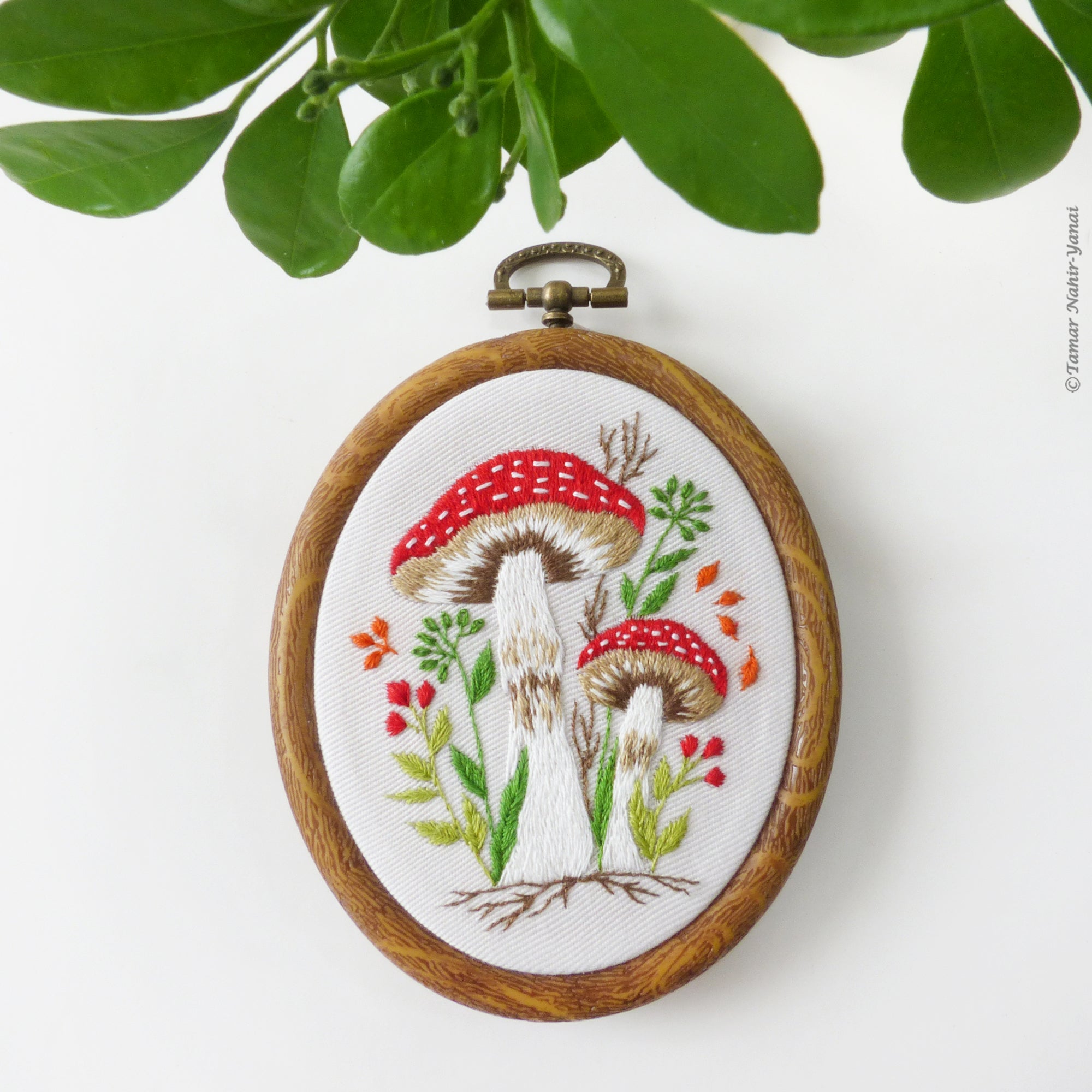 Mushroom - 4 inch Embroidery Hoop