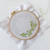Green & White Wreath - 6" embroidery kit
