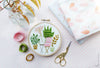 Pink & Green Houseplants - 4" embroidery kit