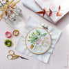 Pink & Green Leaves - 4" embroidery kit