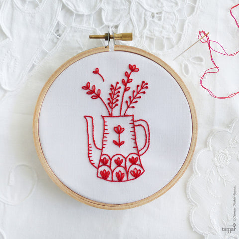 Red Vase - 4" embroidery kit