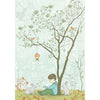 Tree and rabbit print wall art